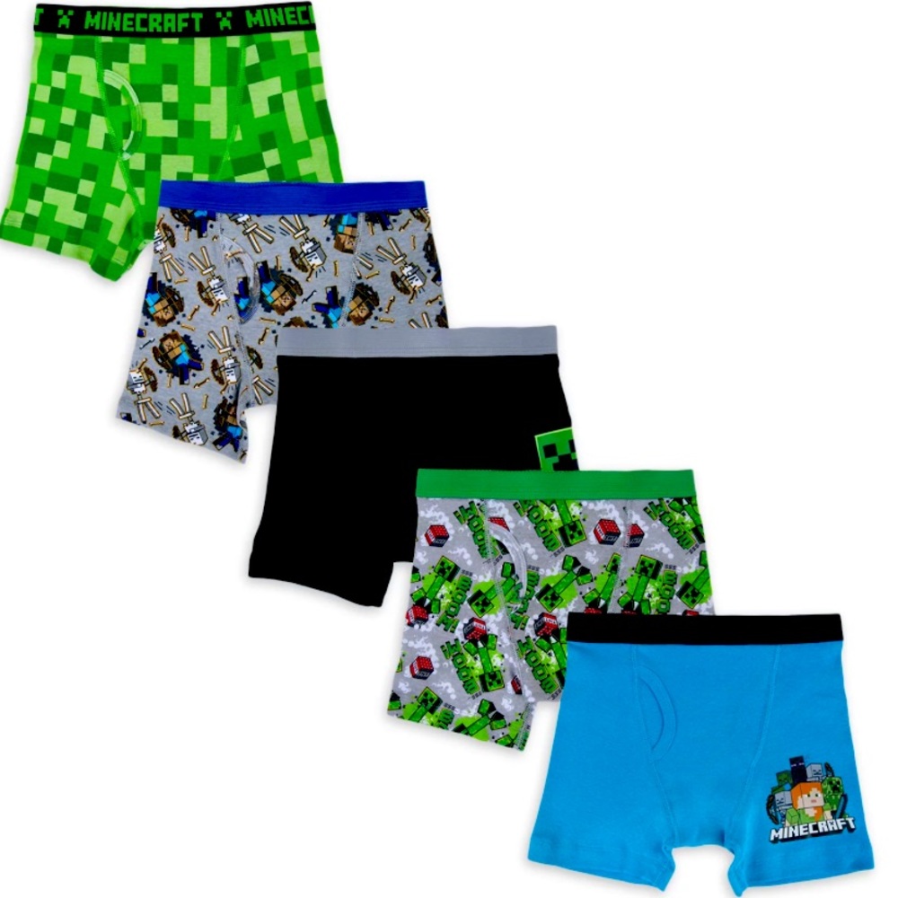 Minecraft Boys Boxer Briefs, 5 Pack size 4
